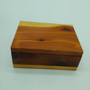 Small mini size wood cedar box collectible vintage